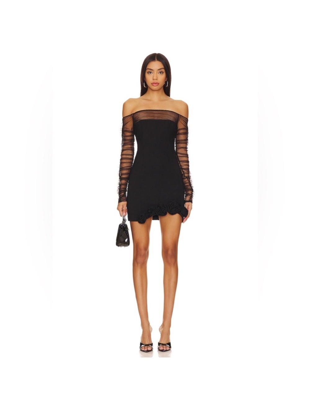 NWT Camila Coelho Revolve Thais Mini Dress in Black Sz XS